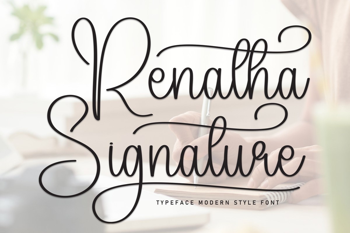 Przykład czcionki Renatha Signature