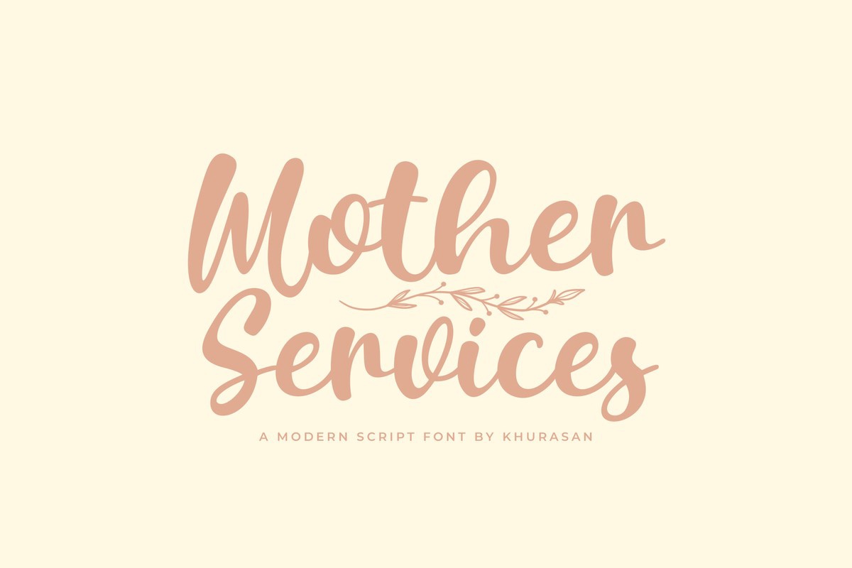 Przykład czcionki Mother Services