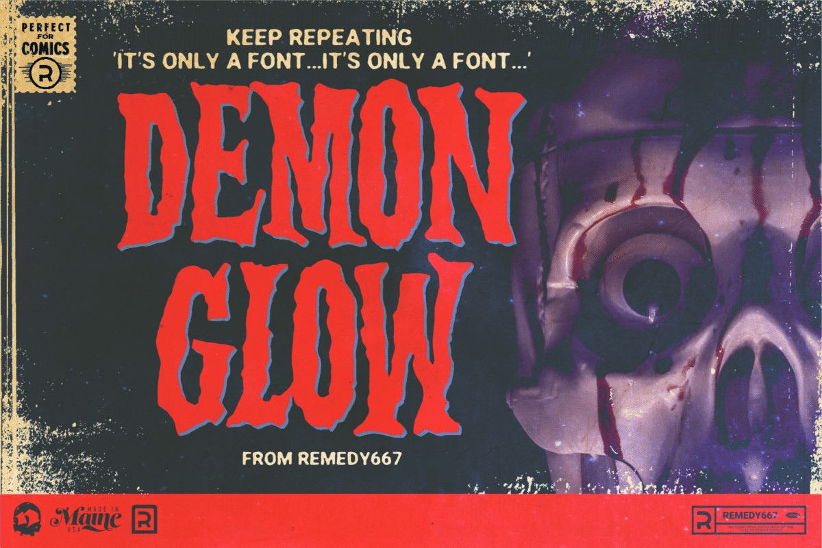 Przykład czcionki Demon Glow