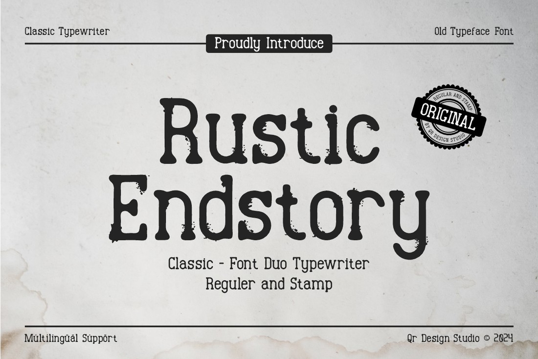 Przykład czcionki Rustic Endstory