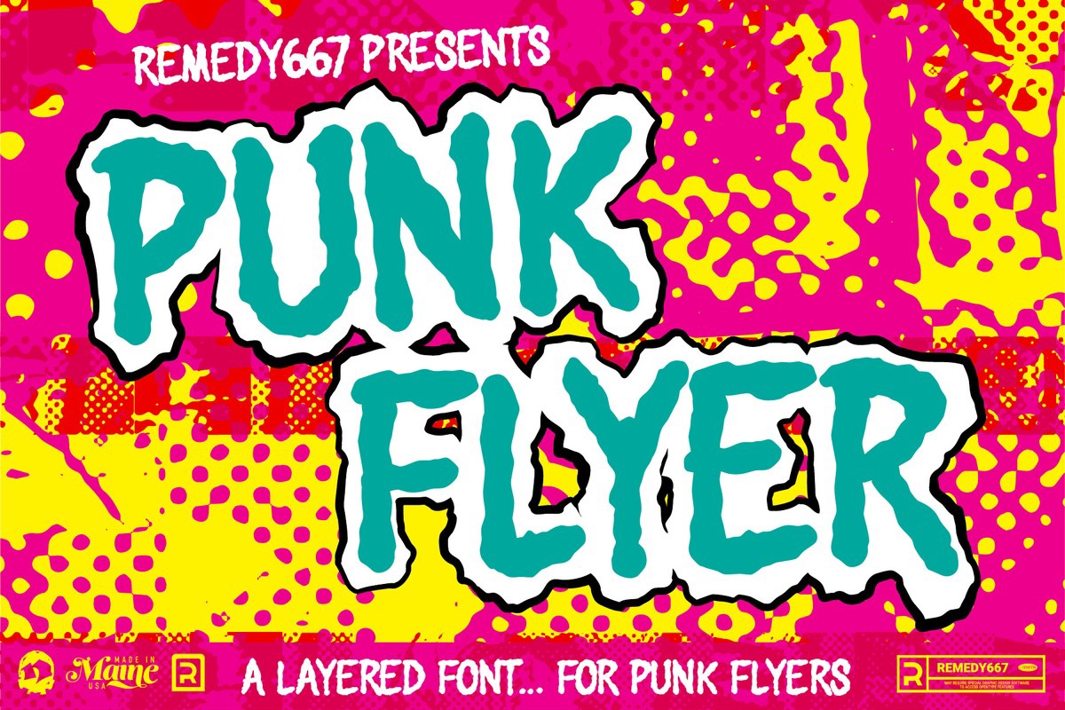 Przykład czcionki Punk Flyer