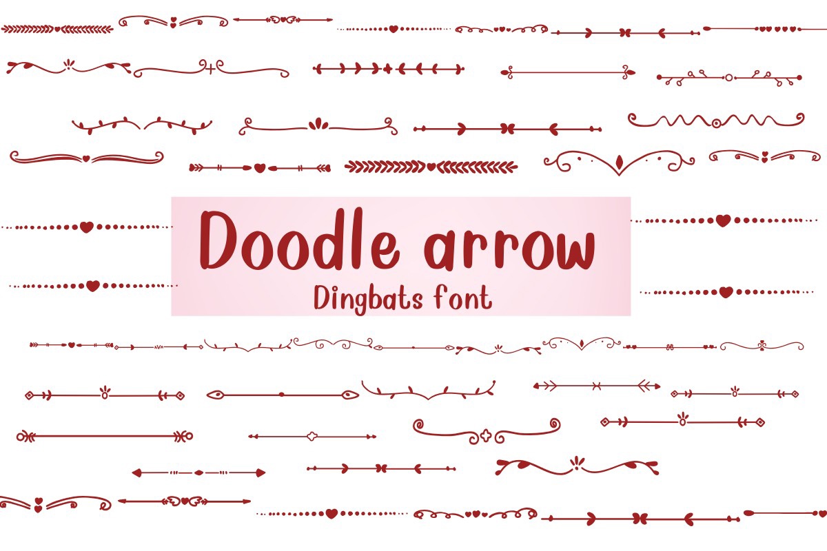 Przykład czcionki Doodle Arrow