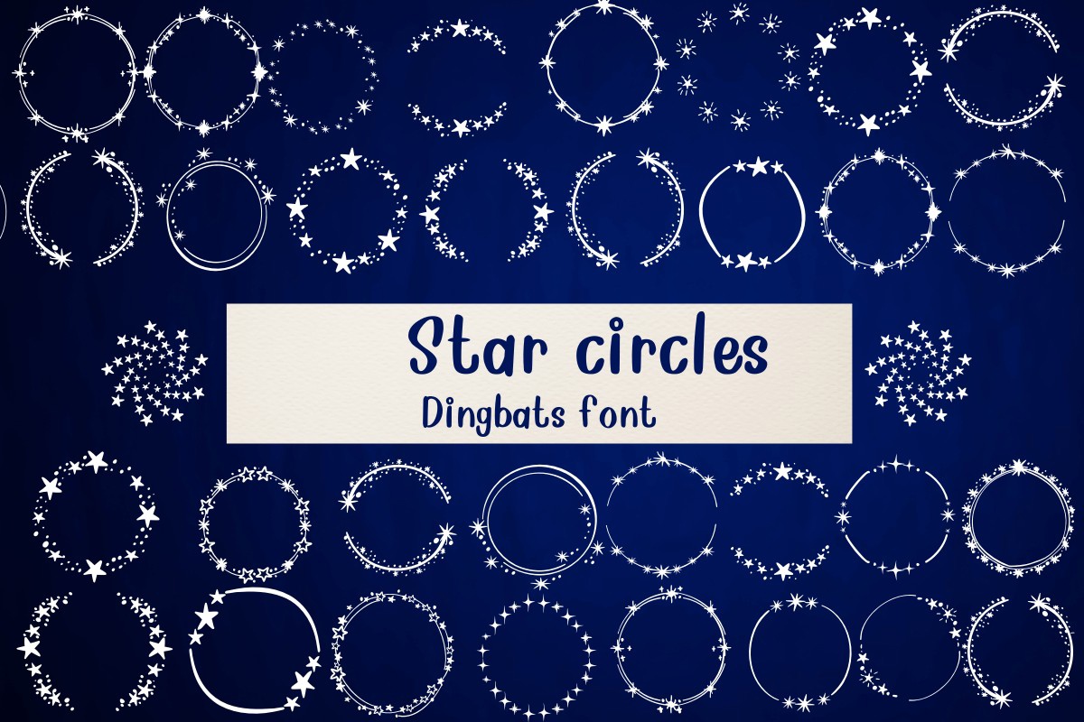 Przykład czcionki Star Circles