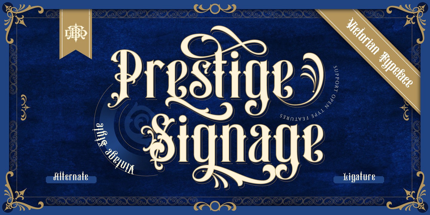 Przykład czcionki Prestige Signage