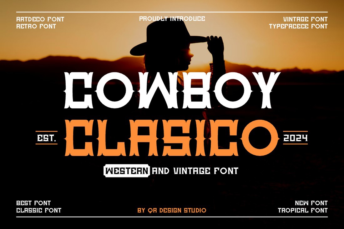 Przykład czcionki Cowboy Clasico