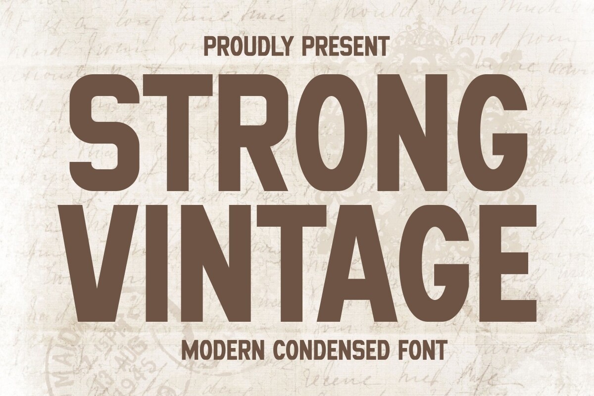 Przykład czcionki Strong Vintage