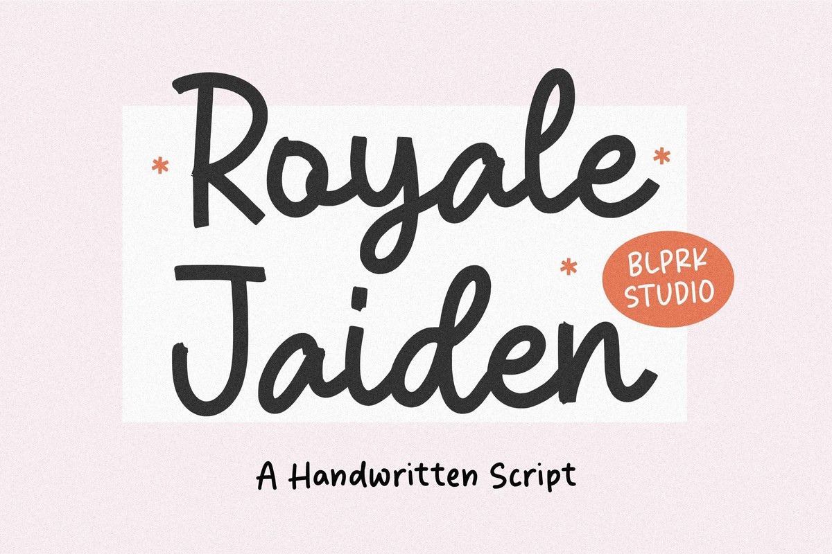 Przykład czcionki Royale Jaiden