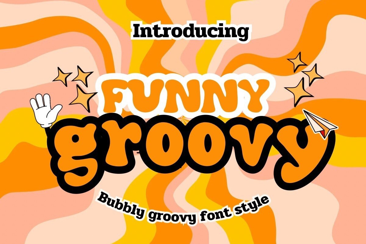 Przykład czcionki Funny Bubbly Groovy