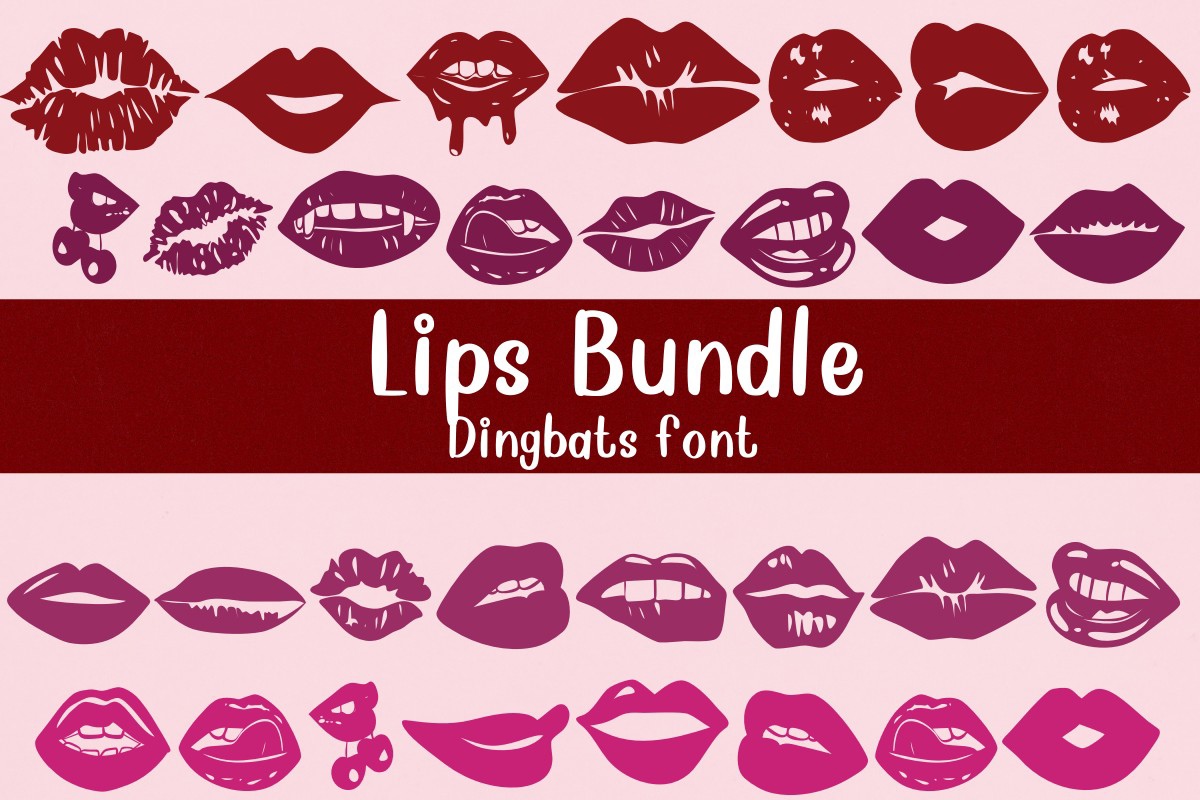 Przykład czcionki Lips Bundle