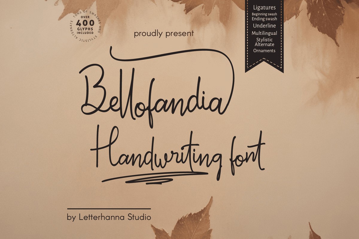 Przykład czcionki Bellofandia