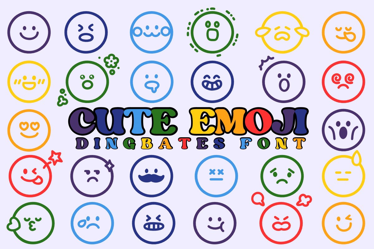 Przykład czcionki Cute Emoji