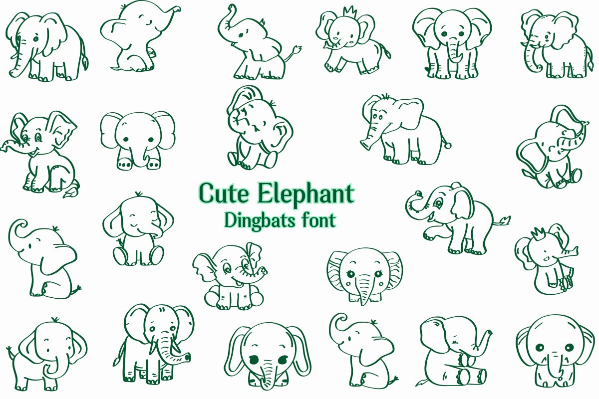 Przykład czcionki Cute Elephant