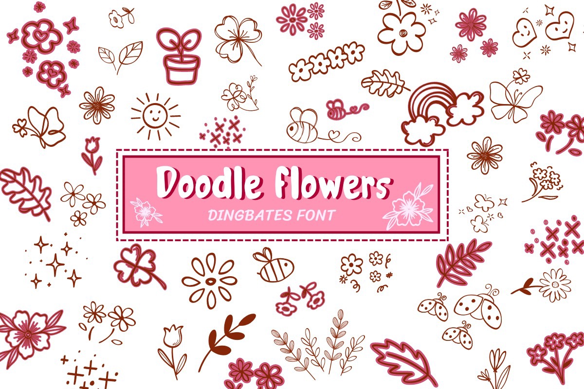 Przykład czcionki Doodle Flowers