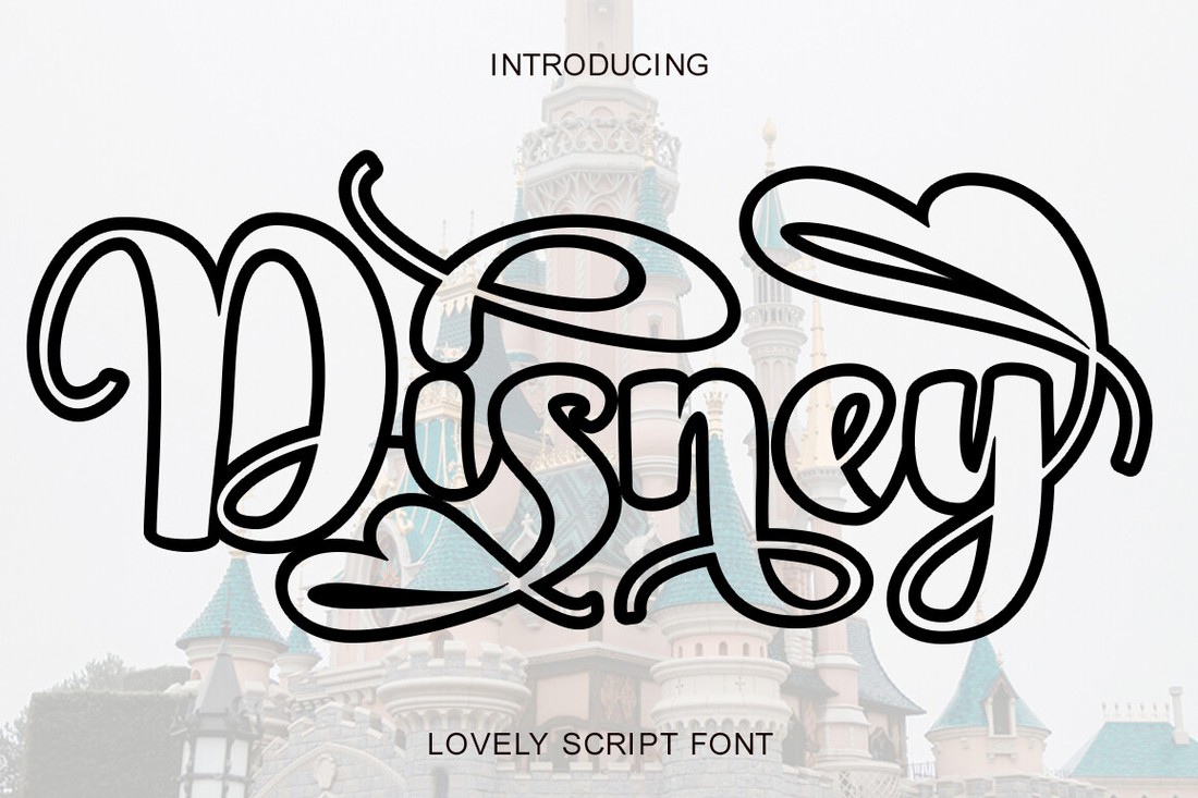 Przykład czcionki Disney Outline