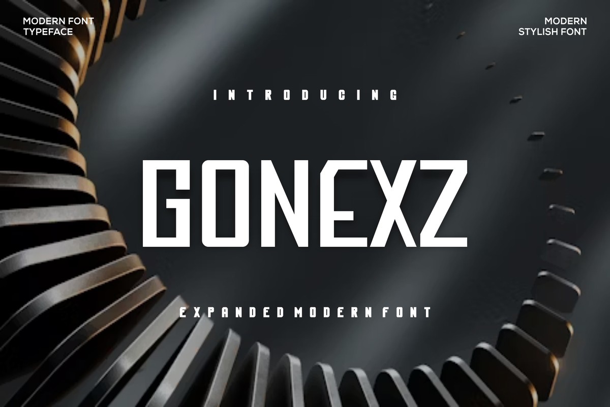 Przykład czcionki Gonexz